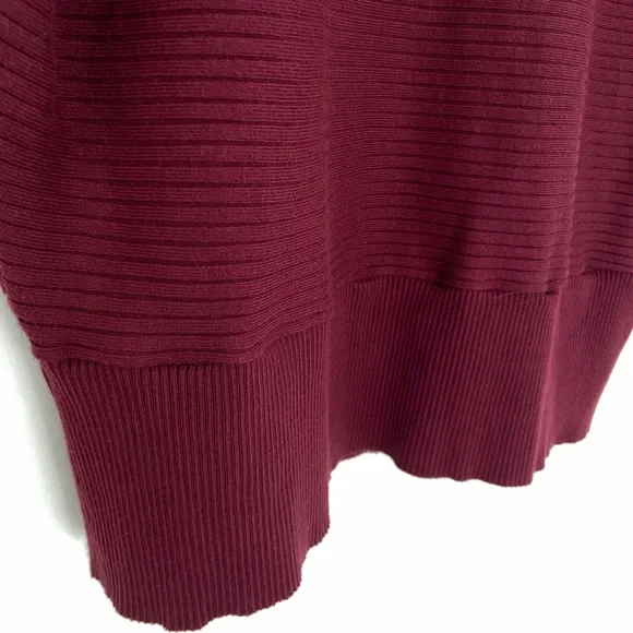 DYNAMITE RICH BURGUNDY BOATNECK BATWING RIB KNIT SWEATER, LARGE - Picture 5 of 10
